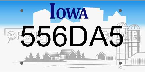 556DA5 Iowa License Plate