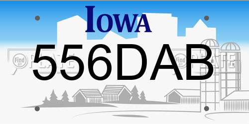 556DAB Iowa License Plate