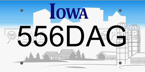 556DAG Iowa License Plate