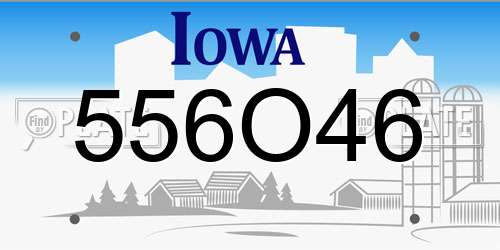 556O46 Iowa License Plate
