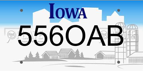 556OAB Iowa License Plate