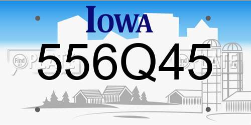 556Q45 Iowa License Plate