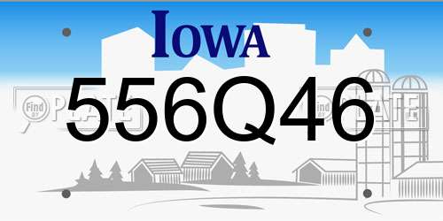 556Q46 Iowa License Plate