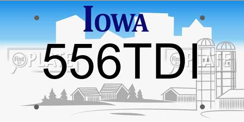 556TDI Iowa License Plate