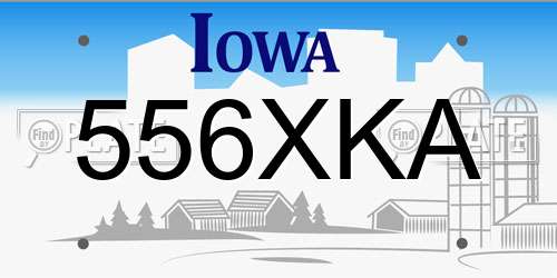 556XKA Iowa License Plate