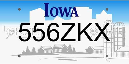 556ZKX Iowa License Plate