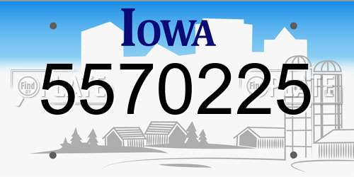 5570225 Iowa License Plate
