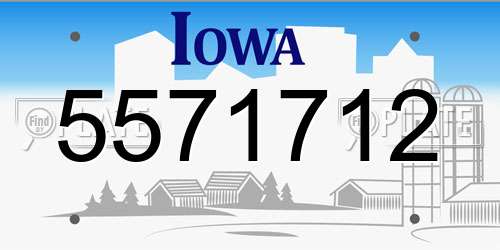 5571712 Iowa License Plate
