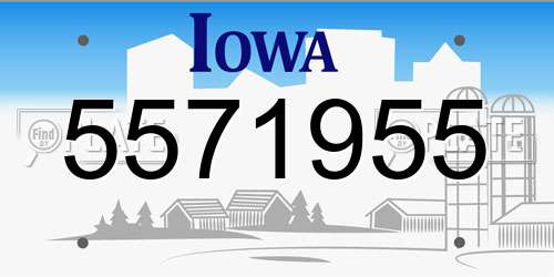 5571955 Iowa License Plate