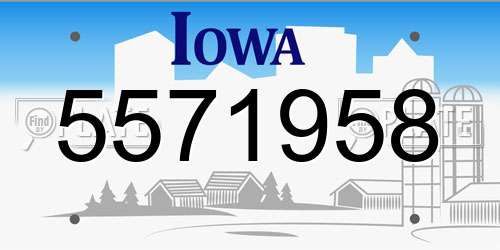 5571958 Iowa License Plate
