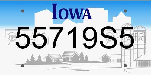 55719S5 Iowa License Plate