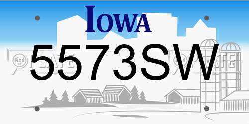 5573SW Iowa License Plate