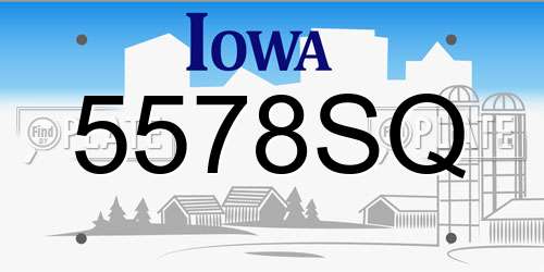 5578SQ Iowa License Plate