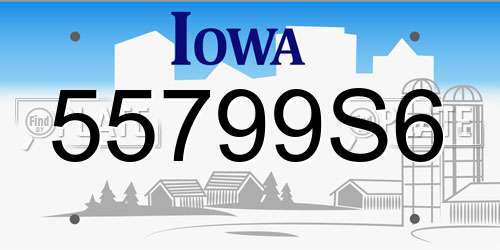 55799S6 Iowa License Plate