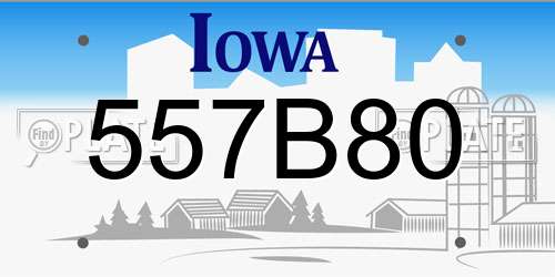 557B80 Iowa License Plate