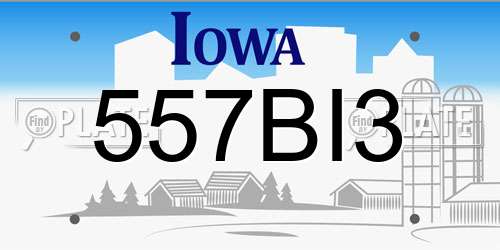 557BI3 Iowa License Plate