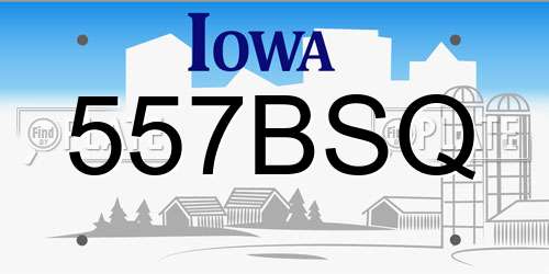 557BSQ Iowa License Plate
