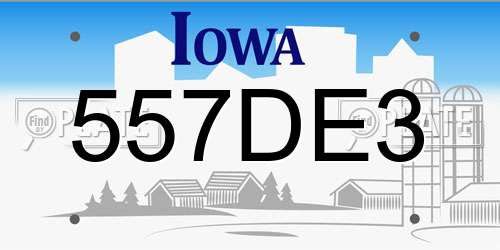 557DE3 Iowa License Plate