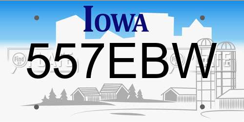 557EBW Iowa License Plate
