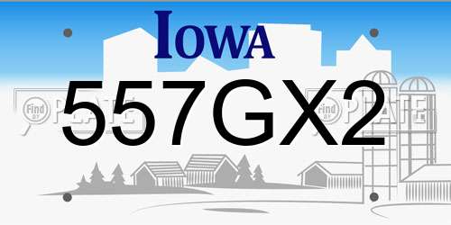 557GX2 Iowa License Plate