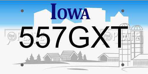 557GXT Iowa License Plate