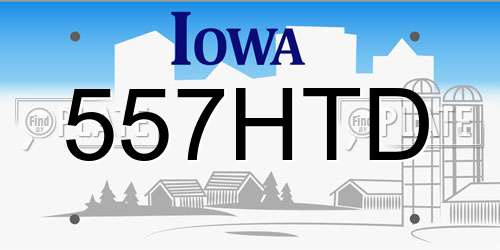 557HTD Iowa License Plate