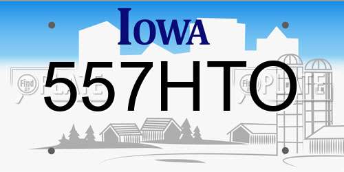 557HTO Iowa License Plate