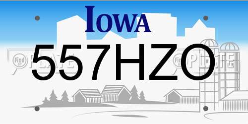 557HZO Iowa License Plate