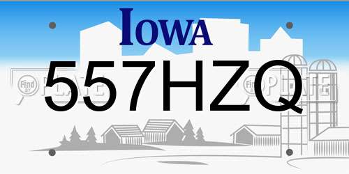 557HZQ Iowa License Plate