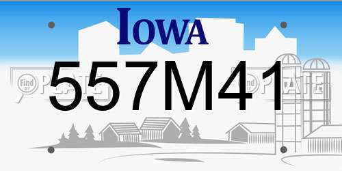557M41 Iowa License Plate