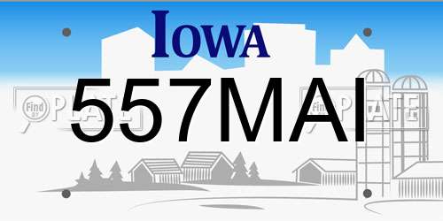 557MAI Iowa License Plate