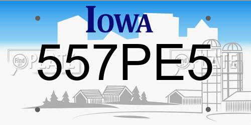 557PE5 Iowa License Plate