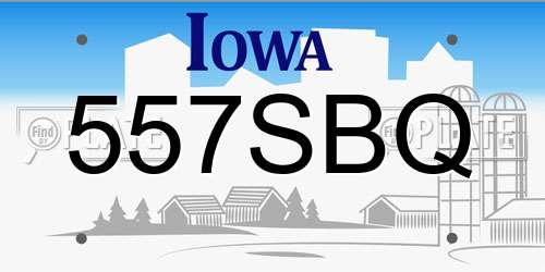 557SBQ Iowa License Plate