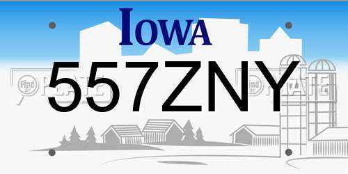 557ZNY Iowa License Plate