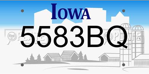 5583BQ Iowa License Plate