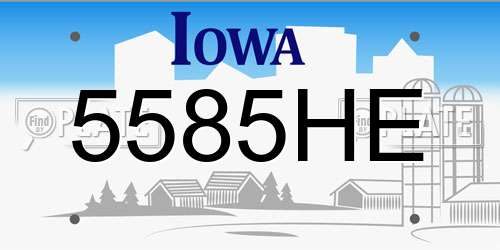 5585HE Iowa License Plate