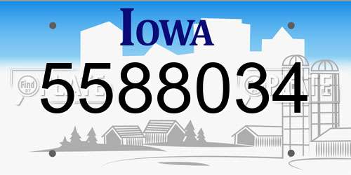5588034 Iowa License Plate