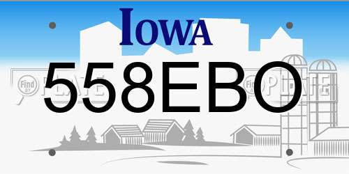 558EBO Iowa License Plate