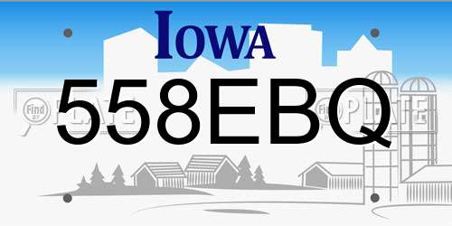 558EBQ Iowa License Plate