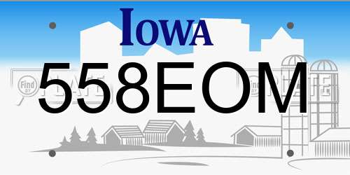 558EOM Iowa License Plate