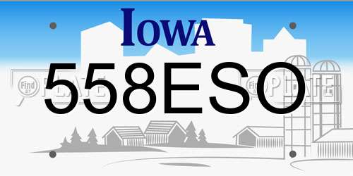 558ESO Iowa License Plate