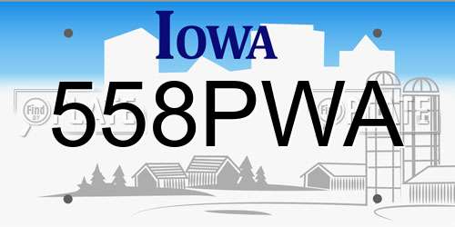 558PWA Iowa License Plate