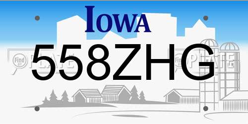 558ZHG Iowa License Plate