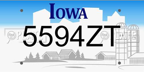 5594ZT Iowa License Plate