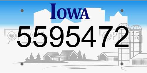 5595472 Iowa License Plate