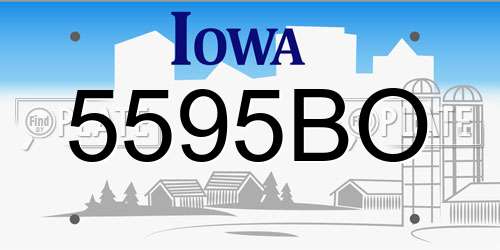 5595BO Iowa License Plate