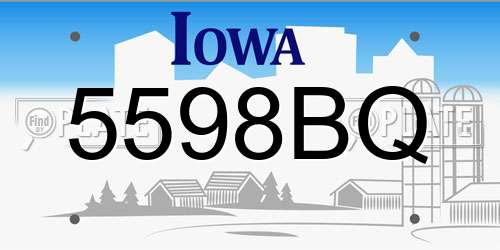 5598BQ Iowa License Plate