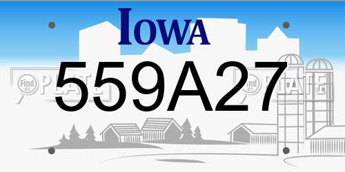 559A27 Iowa License Plate