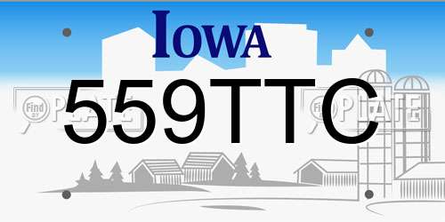 559TTC Iowa License Plate