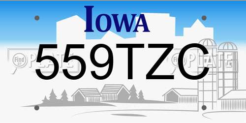 559TZC Iowa License Plate